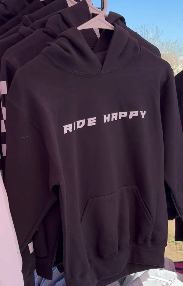Ride Happy youth checkered hoodie