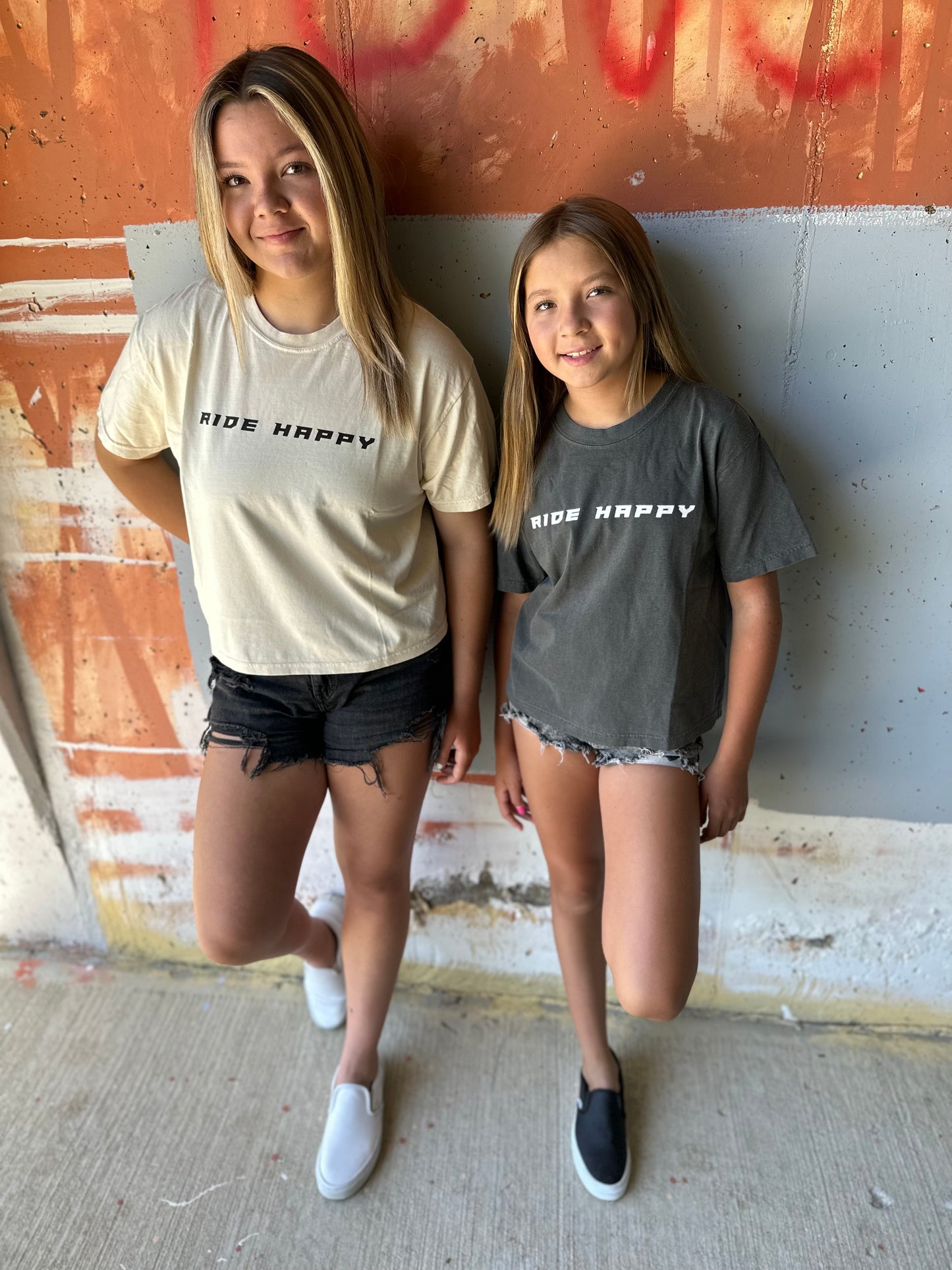 Womens Ride Happy cropped tee