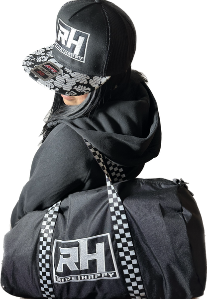 29L Ride Happy checkered duffel bag